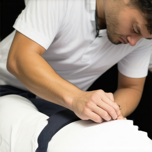 Expert Chiropractic Adjustment for Long-Term Back Health Chiropractor performing spinal adjustment on patient in clinic.