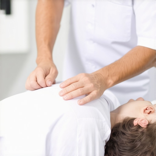 Chiropractor performing precise spinal adjustment on patient in clinical setting