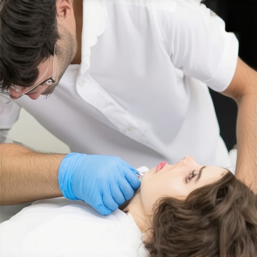 Chiropractor performing spinal adjustment to improve posture