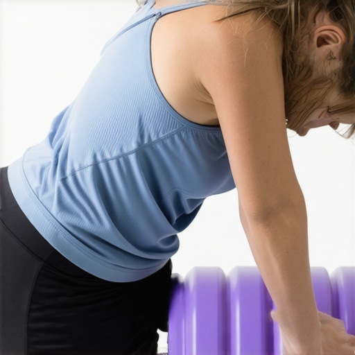 Person using foam roller on lower back to improve mobility and reduce tension.