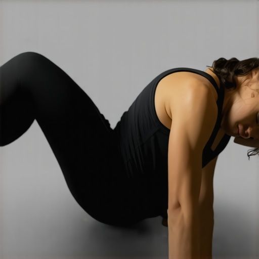 Individual in a deep hip stretch aiding lower back health.