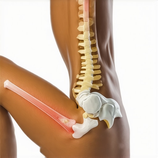 Illustration of hip stretches and nerve gliding movements to alleviate sciatic nerve pain.
