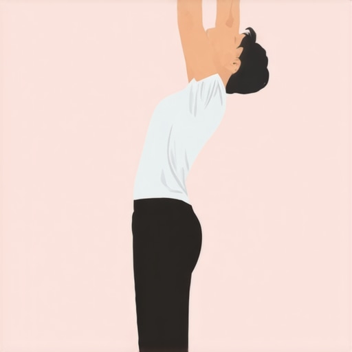 Person doing wall angel mobility exercise to correct back posture