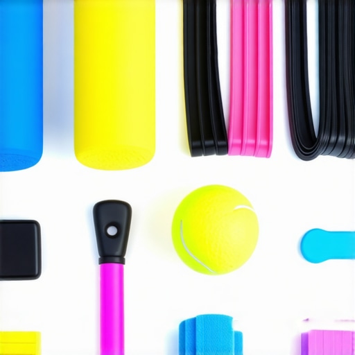 A variety of mobility and posture maintenance tools on a clean table, ready for use in back health routines.