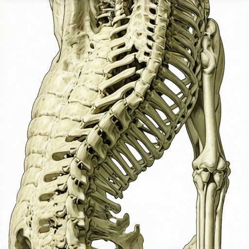 Diagram of human spine with minor misalignments and correction points