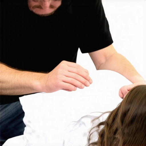 Chiropractor performing a spinal adjustment on a patient in a clinical setting.