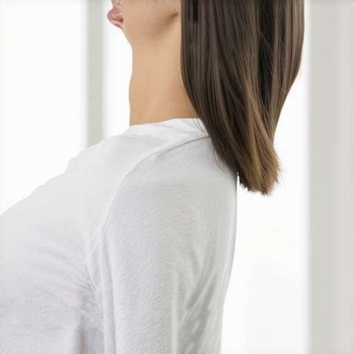 Self-care Techniques for Jaw and Neck Relief A person gently stretching the jaw and neck muscles in a peaceful setting
