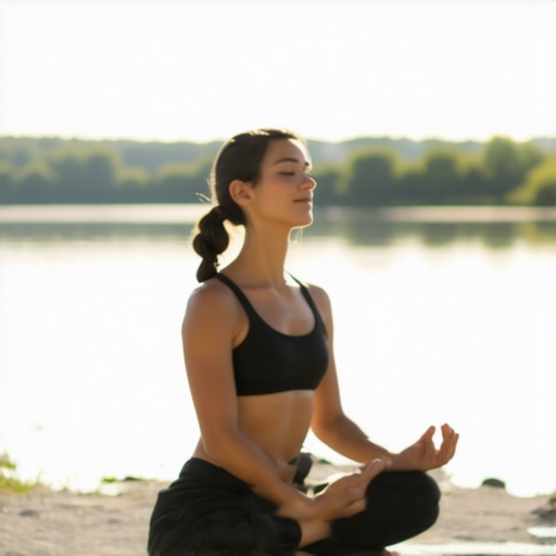 Person performing diaphragmatic breathing to relax lower back muscles