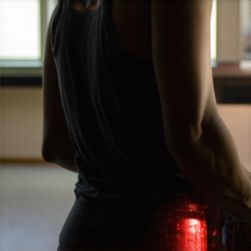 Effective use of a massage ball for back relief Person rolling a massage ball on their lower back to relieve tension