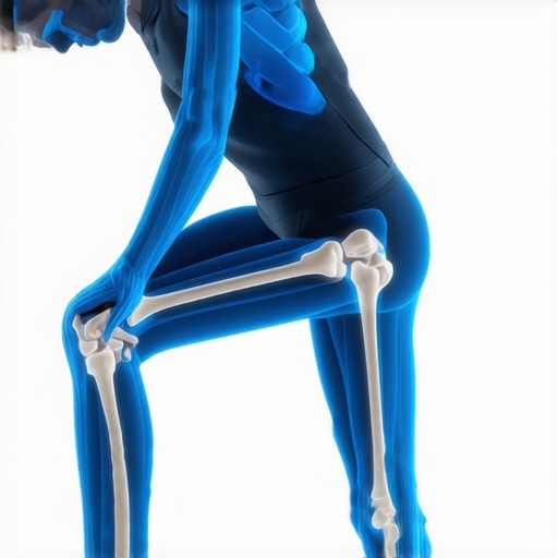 A person being evaluated by a mobility professional, with focus on joint movement and posture analysis.