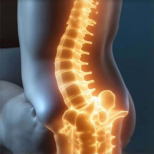 Diagram of human spine and pelvis showing pressure points caused by poor seated posture.