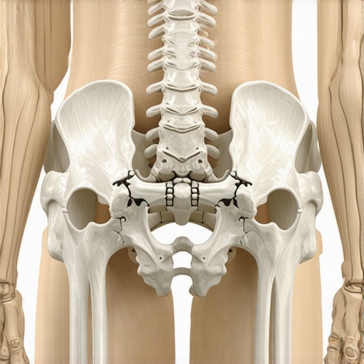 Anatomical illustration showing how a forward-tilted pelvis creates perceived hamstring tightness.