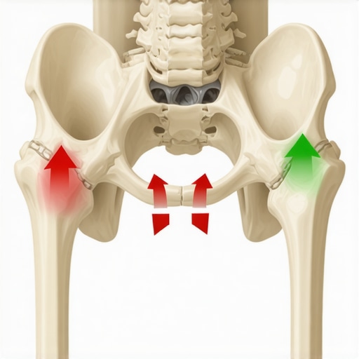 Diagram comparing anterior pelvic tilt which causes knee pain to a healthy neutral pelvis position.