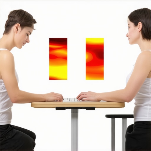 Diagram comparing proper shoulder blade tucking with rounded shoulder posture to show reduced neck tension.