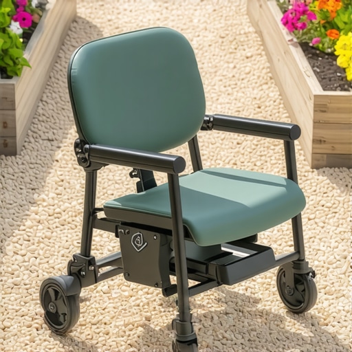 Ergonomic Rolling Garden Seat A rolling garden seat designed to reduce back strain and joint pressure while gardening.