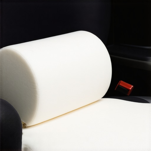 Lumbar roll and wedge cushion on a car seat for posture support