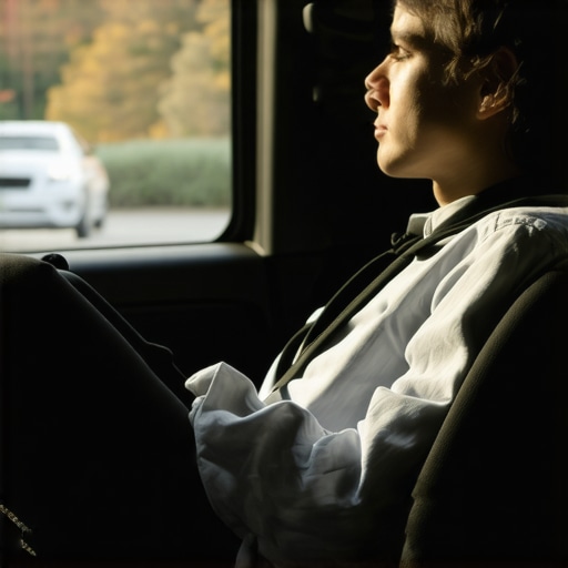 Driver adjusting car seat to 110 degrees for spinal health.