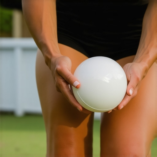 Lacrosse Ball for Myofascial Release A person using a lacrosse ball on their hip to release muscle tension and improve mobility.