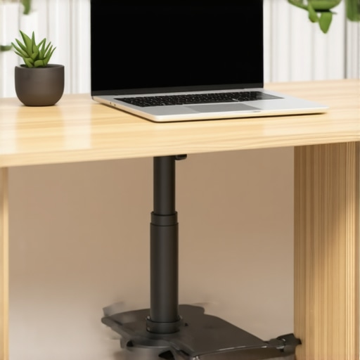 Professional ergonomic desk featuring laptop stand and footrest for spine health