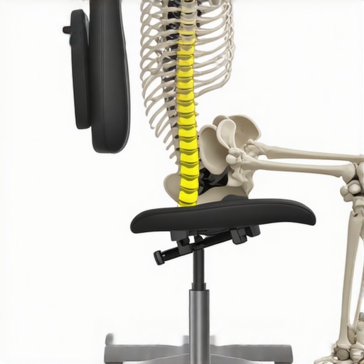 Anatomical illustration showing how pelvic tilt affects the sciatic nerve while sitting.
