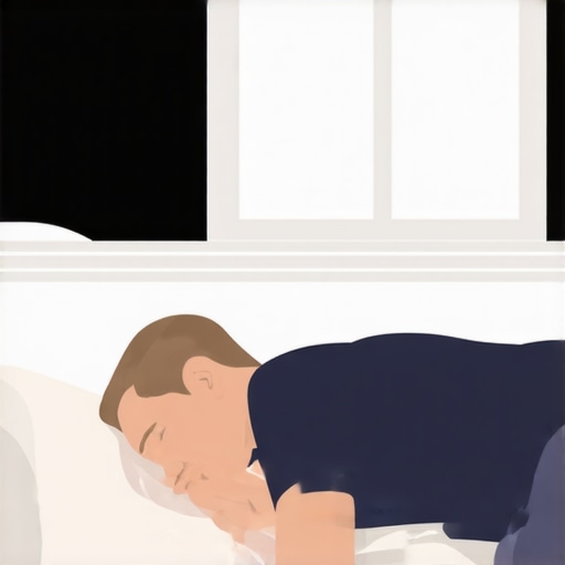 Illustration of neutral spinal alignment for a side sleeper using a properly sized head pillow and knee spacer.