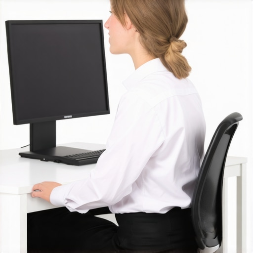 Ergonomic desk setup for better neck alignment
