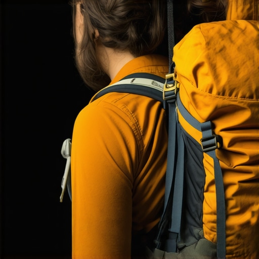 A side profile showing a hiker with a correctly adjusted backpack, emphasizing the 45-degree angle of the load lifter straps.
