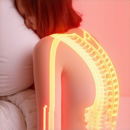 Diagram showing correct pillow placement for side sleepers to maintain neutral spinal alignment.