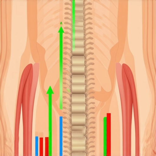 Illustration showing how psoas tension affects lumbar spine alignment and stability.
