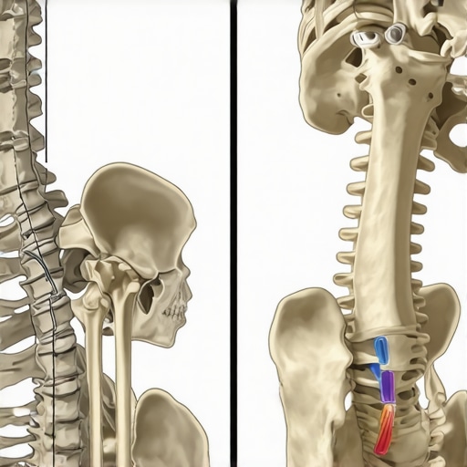 Anatomical comparison showing how a braced core impacts hip mobility and joint clearance.
