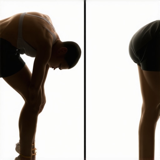 Illustration comparing harmful rounded-back hamstring stretching with a safer, neutral-spine alternative to protect the lower back.