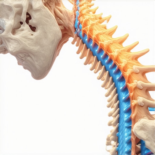 Anatomical diagram of the TMJ and upper neck vertebrae showing shared nerve pathways.