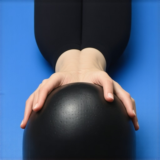 A DIY peanut tool made of lacrosse balls used for targeted thoracic spine mobilization.