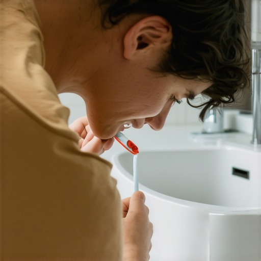 The Proper Way to Lean Over the Sink While Brushing Your Teeth