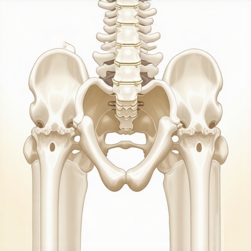 Anatomical diagram showing how an anterior pelvic tilt affects the lower back and hamstrings.
