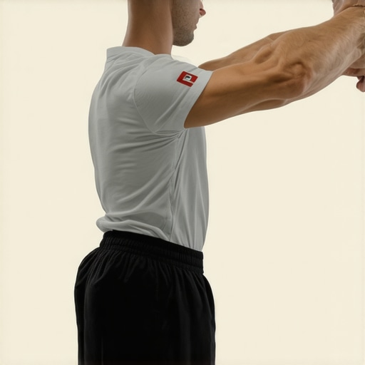 Traveler performing a wall reset exercise for posture